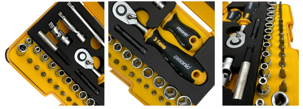 Новинка! Набор 36 шт. Биты Felo ERGONIC SL/ND/PH/Tx/SQ/BH/MS с трещоткой и рукояткой, в кейсе 5783656
