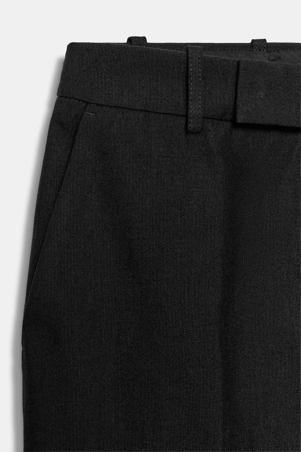 ZARA БРЮКИ ПРЯМОГО КРОЯ ZW COLLECTION, ЧЕРНЫЙ