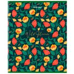 Тетрадь А5, 96 л., BRAUBERG, скоба, клетка, глянцевая ламинация, "Wild Flowers", 404429, 5шт