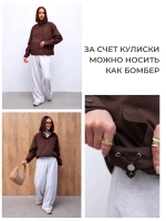 Ветровка короткая оверсайз с воротником cтойка