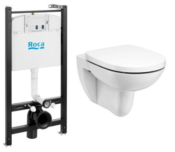 Комплект инсталляции Roca Active с унитазом Debba Round Rimless и сиденьем 893104980