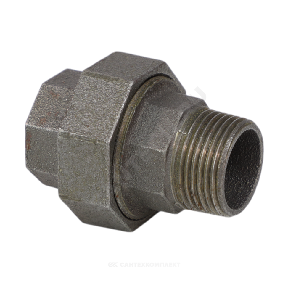 Соединитель прямой американка чугун Ду 20 (3/4") ВР/НР Fittex