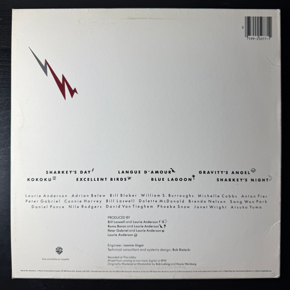 Laurie Anderson ‎– Mister Heartbreak (США 1984г.)