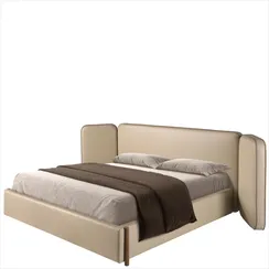 Кровать Angel Cerda 7218 из экокожи цвета норки 180х200 см
