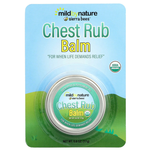 Mild By Nature, бальзам для растирания груди, эвкалипт и перечная мята, 17 г (0,6 унции)