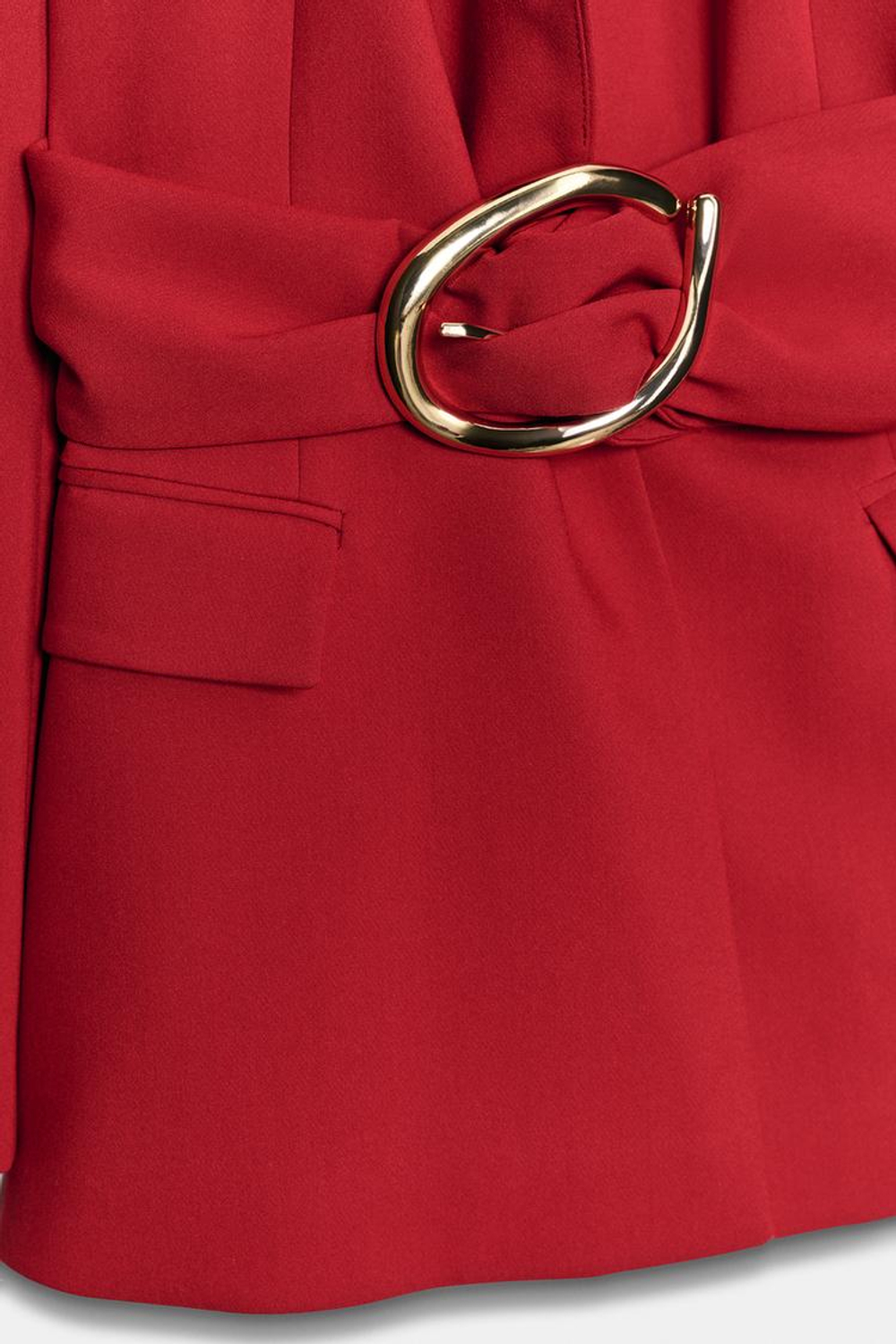 ZARA БЛЕЙЗЕР С ПОЯСОМ И ПРЯЖКОЙ, КРАСНЫЙ