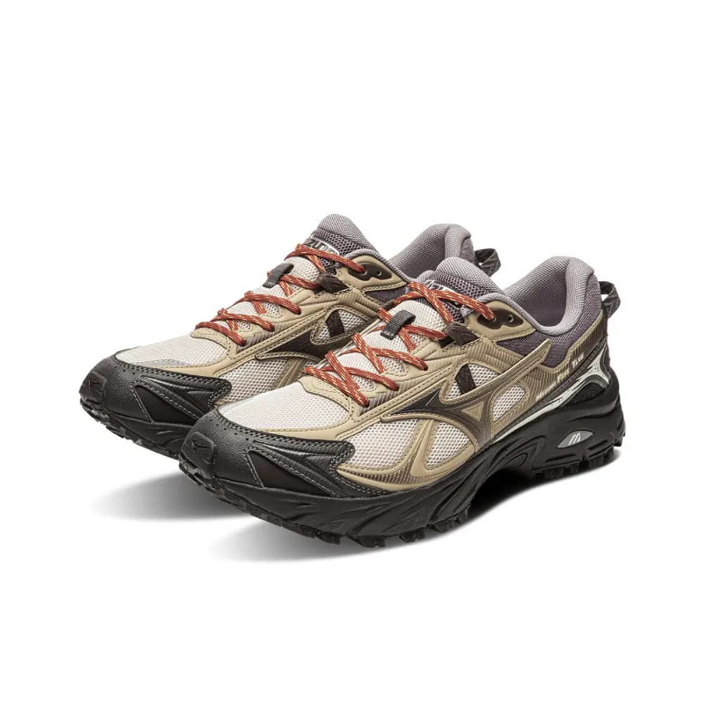 alt="Детализация замшевого верха Mizuno FIYI TL Brown Black"