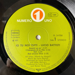 Винтажная виниловая пластинка Lucio Battisti Io Tu Noi Tutti (Germany 1977)