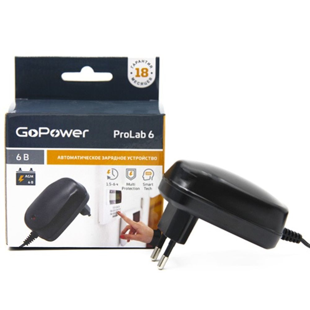 З/У GoPower для свинцово-кислотных аккумуляторов 6V 1.0А