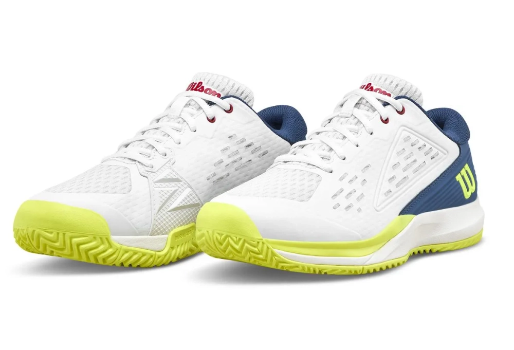 Детские теннисные кроссовки Wilson Rush Pro Ace JR - snow white/snow white/ensign blue