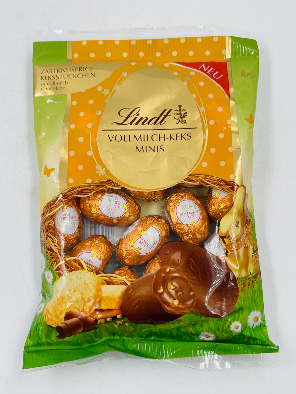 Lindt мини-яйца из молочного шоколада с кусочками печенья, 100 г