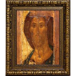 Спаситель Вседержитель. Копия иконы Андрея Рублева на холсте.