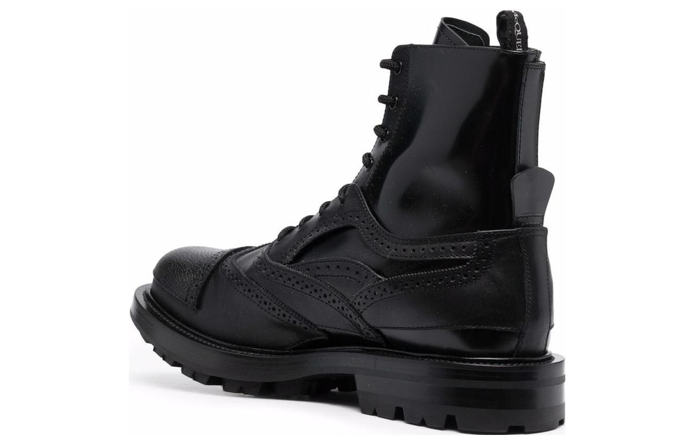 Alexander McQueen Leather Boots "Black"