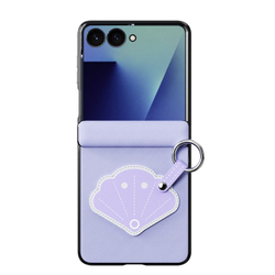 Чехол фиолетового цвета с рисунком для Samsung Galaxy Z Flip 8, серия Luvy Series Case (со съемным ремешком) от Dux Ducis