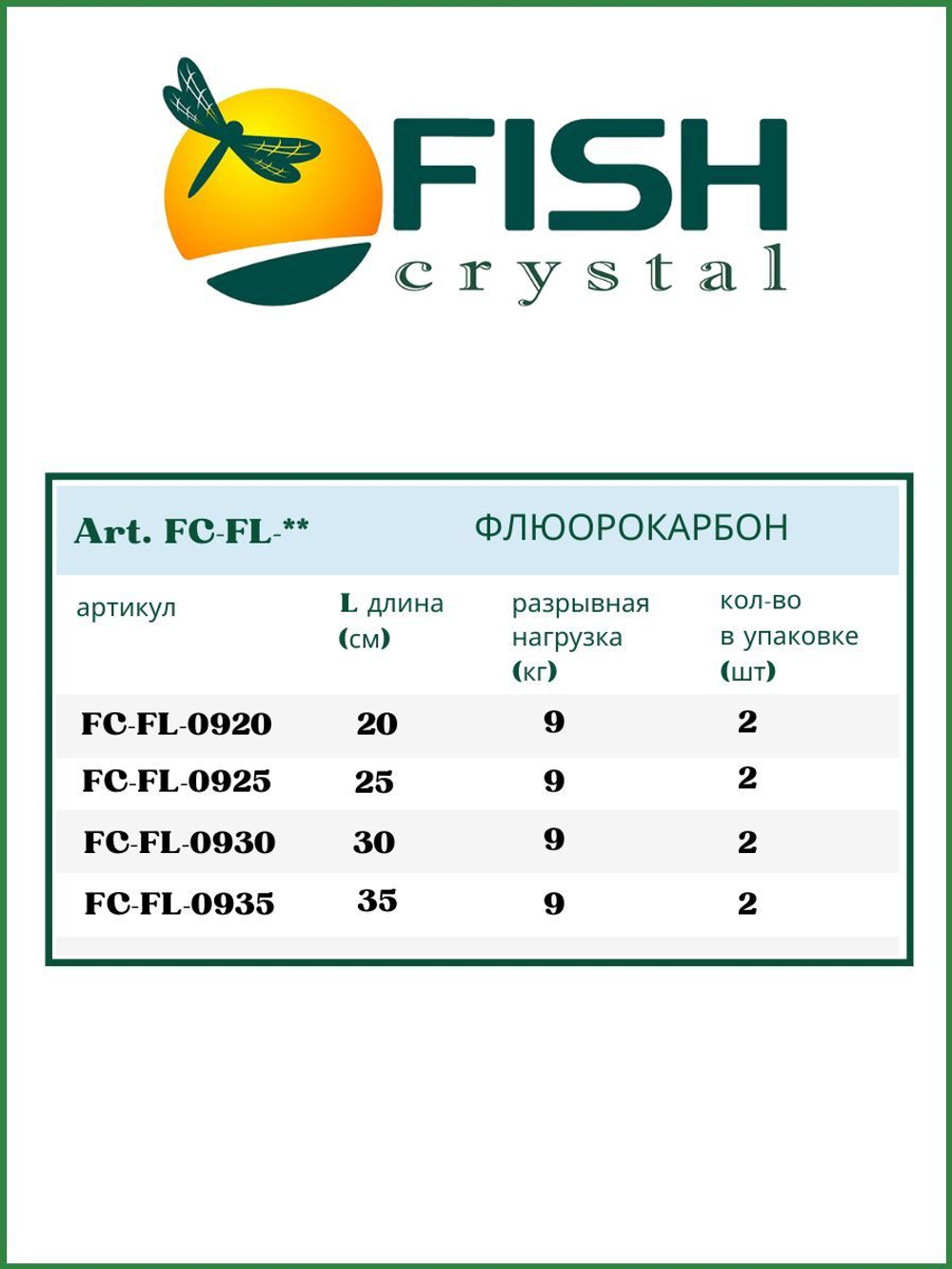 Поводок рыболовный Флюорокарбон FC-FL 35см
