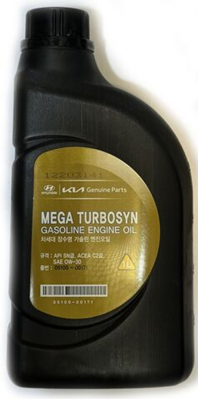 Масло моторное HYUNDAI/KIA Mega Turbo SYN 0W-30 синтетическое 1 л 05100-00171