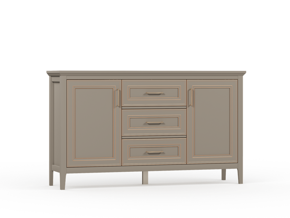 КЛАССИК тумба KOM2D3S (Глиняный серый)