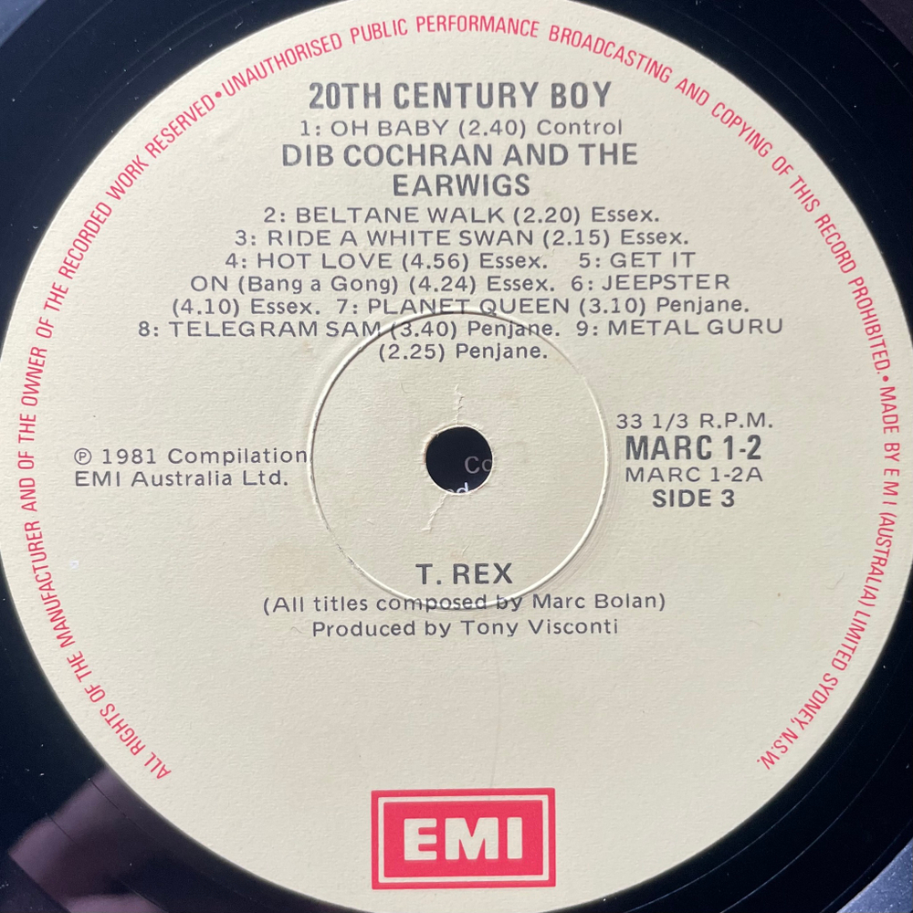 Marc Bolan ‎– 20th Century Boy 3LP (Австралия 1981г.)