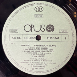 Винтажная виниловая пластинка LP Modus Everybody Plays (Чехословакия 1987)