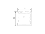 Подвесной/накладной алюминиевый профиль Design LED LS.3535-B-R, LS.3535-B-R