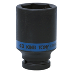 KING TONY (643543M) Головка торцевая ударная глубокая шестигранная 3/4", 43 мм