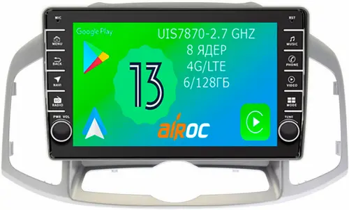 Магнитола для Chevrolet Captiva 2011-2015 - Airoc AB-1303 (кнопки и крутилки), Android 13, Быстрая, SIM-слот, CarPlay