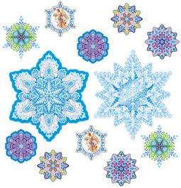 Комплект новогодних снежинок 12 шт.