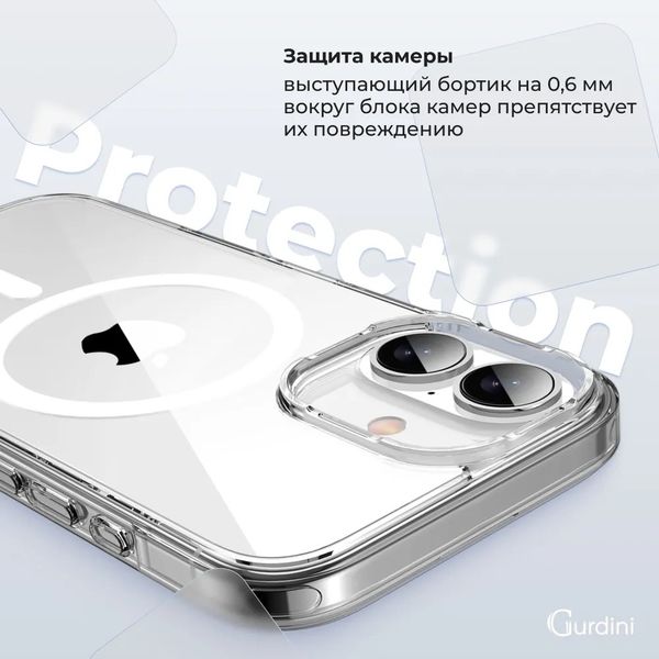 Чехол силиконовый Gurdini Alba Series для iPhone 16 Прозрачный