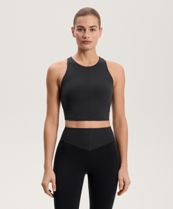 Oysho Топ Compressive в полоску, черный