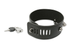 Широкий ошейник с шипами с фиксацией на замочек (Цвет: черный)
