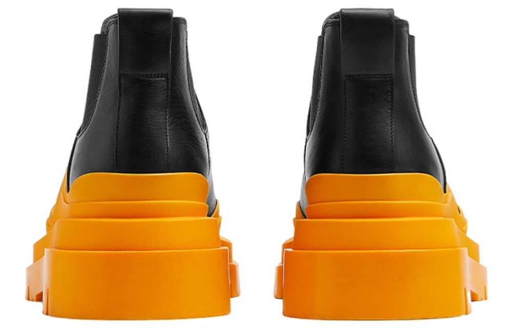 Bottega Veneta Tire Chelsea Ankle Length Chelsea Boots Men"s Orange