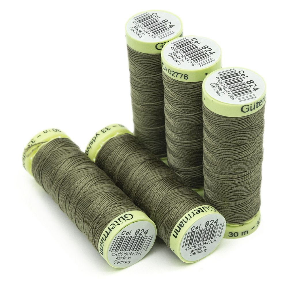 Нитки отделочные Gutermann Top Stitch 30 (30 метров), 5 кат. | 824 зеленый камуфляж