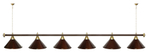 Лампа STARTBILLIARDS 6 пл. (плафоны зеленые,штанга золотая,фурнитура золото)