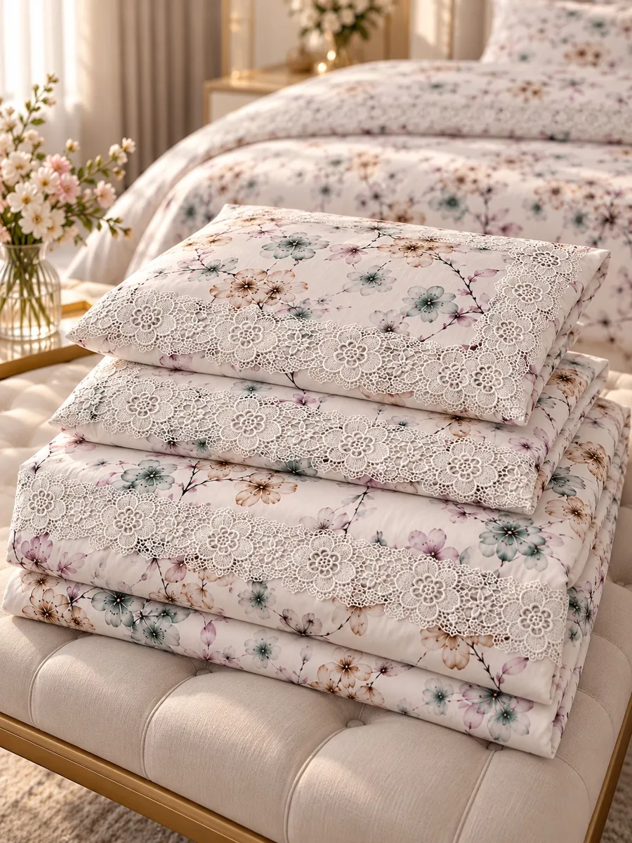Gelin Home КПБ 6 пр. ZENAN зелёный цвет пододеяльник 200*220, простынь 240*260, наволочки 50*70 2шт, декоративные наволочки 50*70 2шт GLNN545 — фото 13