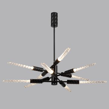 Люстра на штанге LED 10*2.8W 3000K 5459/28L чёрный глянцевый/прозрачный Kolos Odeon Light Exclusive