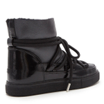 Высокие комбинированные кеды INUIKII Sneaker Gloss Black на меху