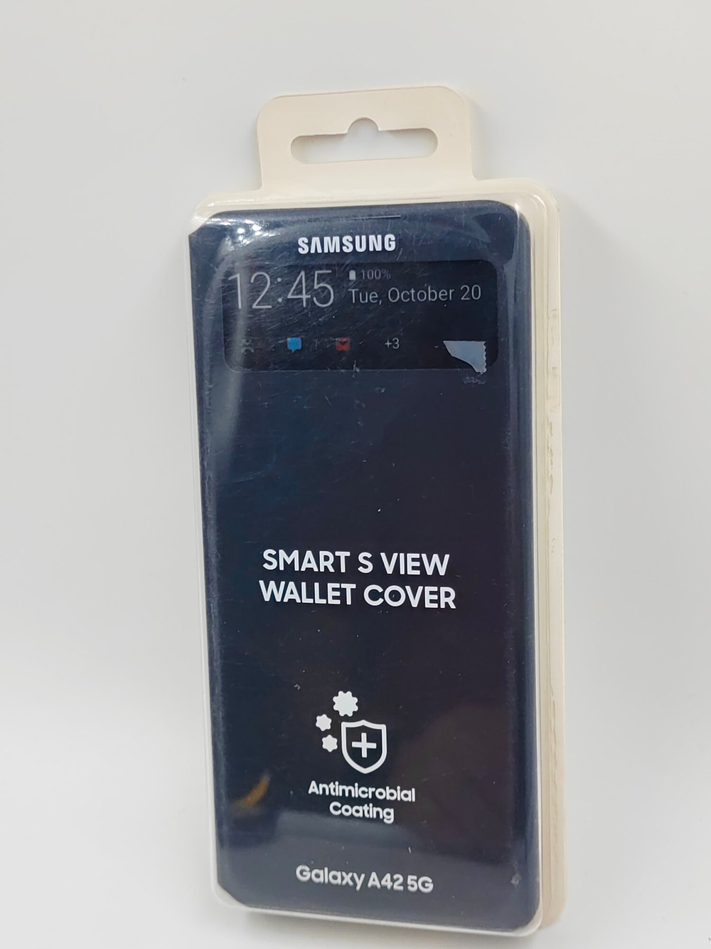 Силиконовый чехол S View Wallet Cover Black для Samsung  Galaxy A42 5G