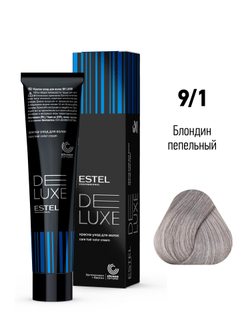 ESTEL De Luxe краска-уход для волос, 9/1 блондин пепельный, 60 мл