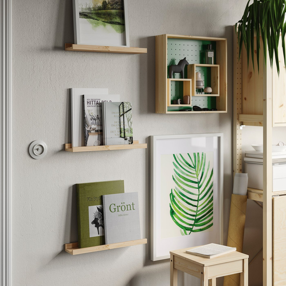 IKEA NORDHÄGG  (ИКЕА НОРДХЭГГ)  -  Полка для фотографий - сосна 45 см