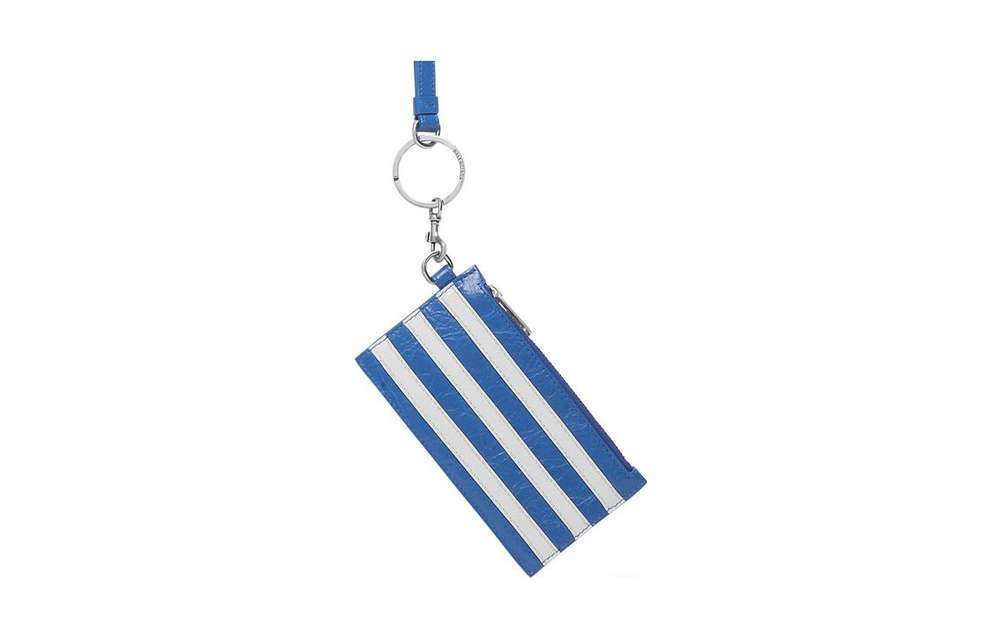 Balenciaga Adidas Originals Collaboration Sheepskin Card Holder Card Holder Unisex Blue/White