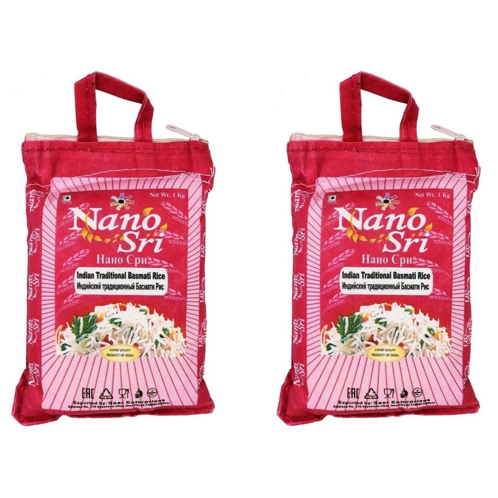 Рис Nano Sri Basmati индийский традиционный, 1кг, 2 шт