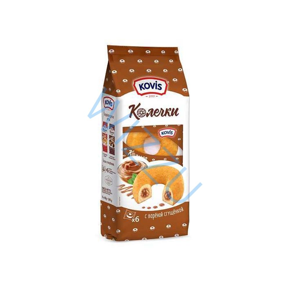 Пирожные бисквитные Колечки с кремом вареная сгущенка Kovis 240г