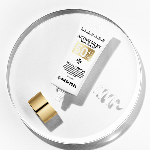 Medi-Peel Active Silky Sun Cream 2.0 солнцезащитный крем с комплексом пептидов и шёлка