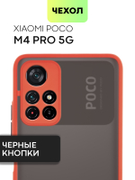 Чехол BROSCORP для Poco M4 Pro 5G оптом (арт. XM-PM4P-ST-TPU-RED-BLACK)