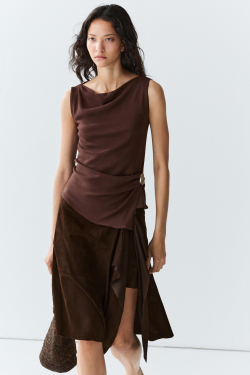 Massimo Dutti Топ из 100% хлопка, баклажанный