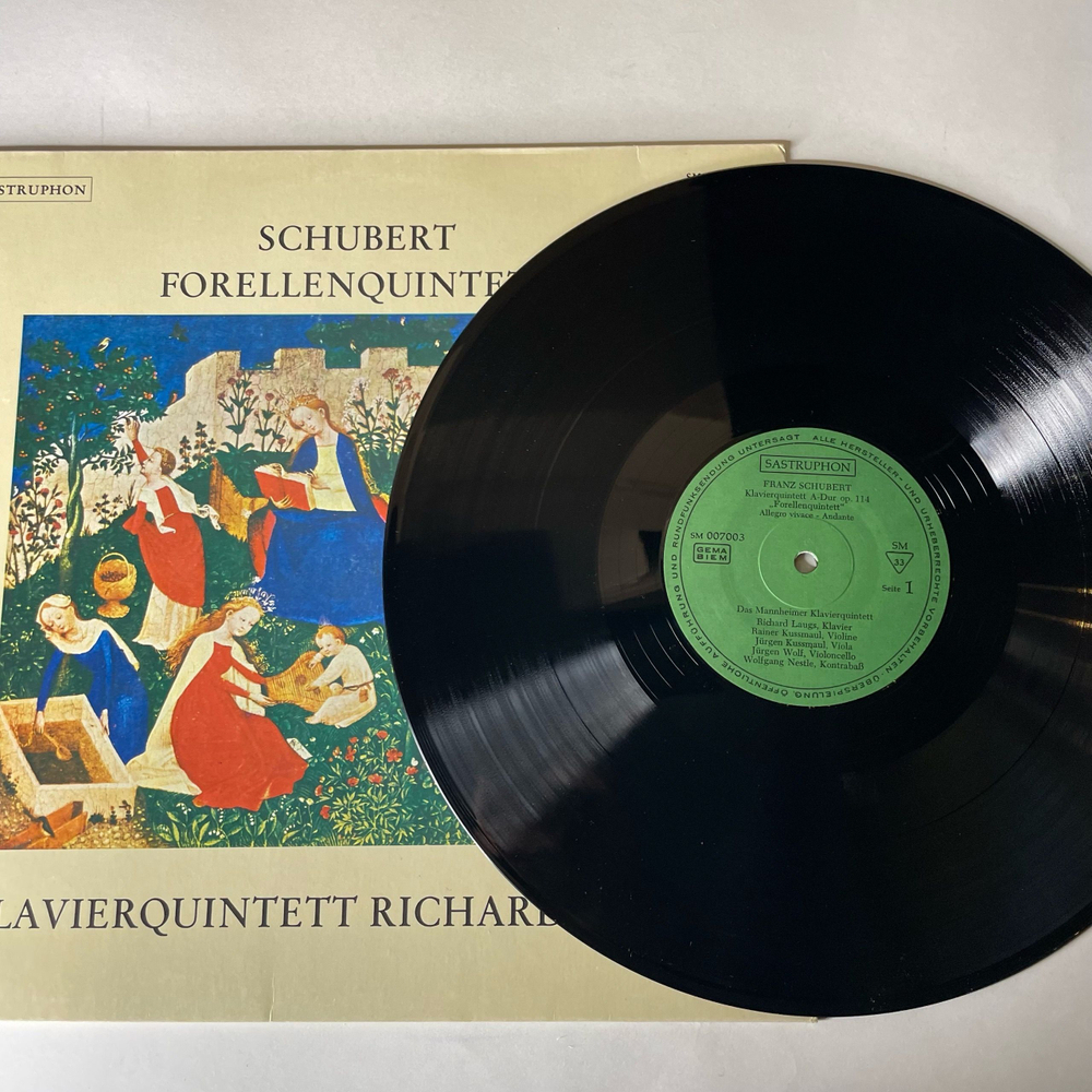 Винтажная виниловая пластинка LP Schubert Шуберт, Klavierquintett Richard Laugs, Forellenquintett (Германия 1977)