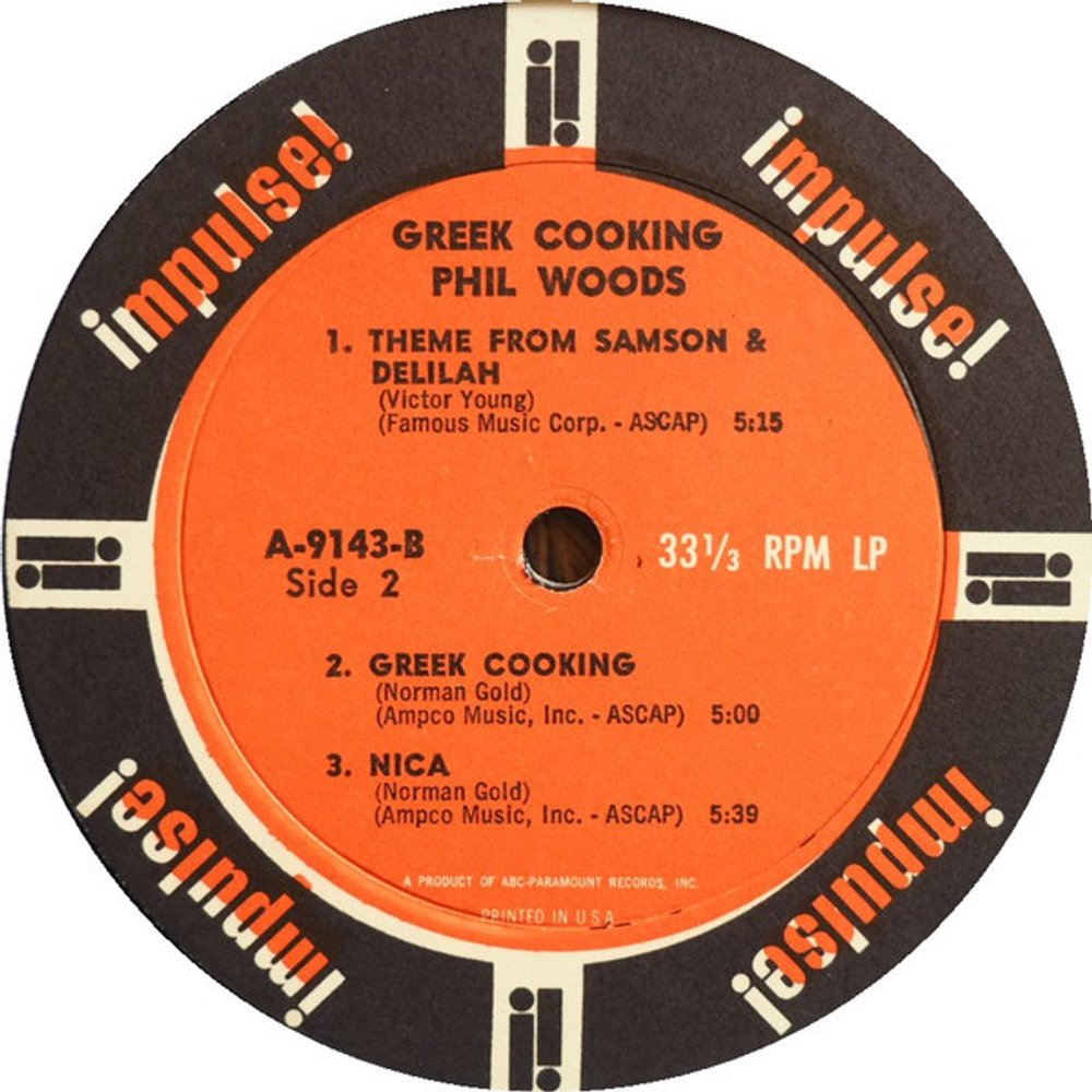 Phil Woods - Greek Cooking - Unplayed, US OG Impulse Stereo
