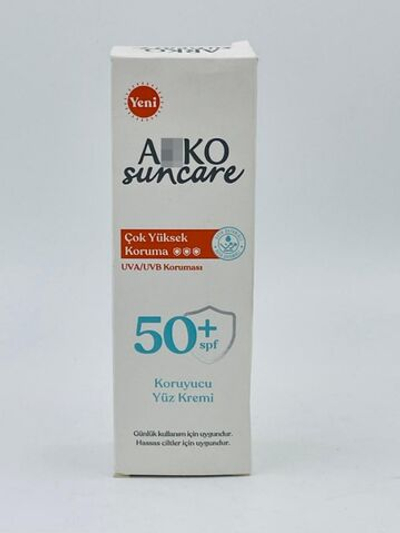 Солнцезащитный крем для лица SPF50+ Аrко Suncare, с соком алоэ и витамином Е, 50 мл (Турция)