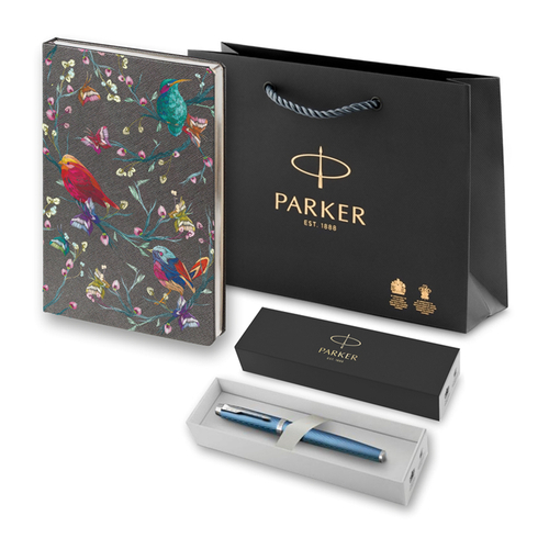 Подарочный набор: Ручка роллер Parker IM + ежедневник, серый