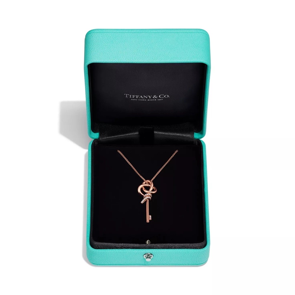 Подвеска - ключ из розового золота с бриллиантами, Tiffany 💠 Knot - В наличии